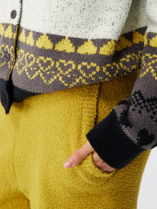Tribal Motif Soft Sherpa Cardigan
