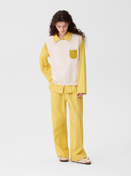 Patterned Striped Long-Sleeve Loungewear