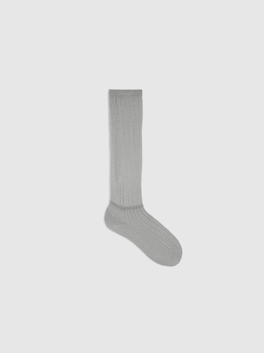Textured Fine Stripe Calf Sock