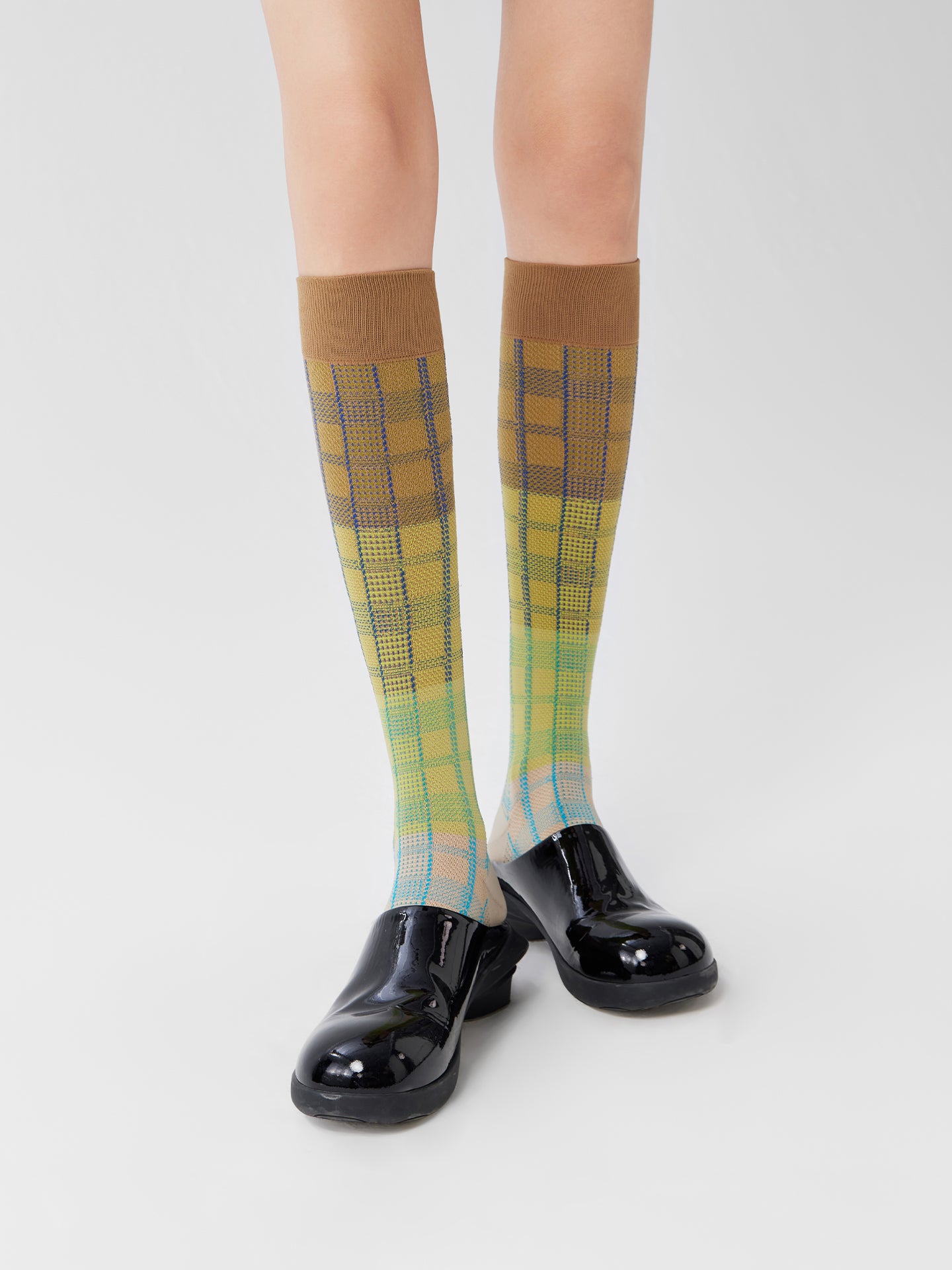 Bold Plaid Calf Sock