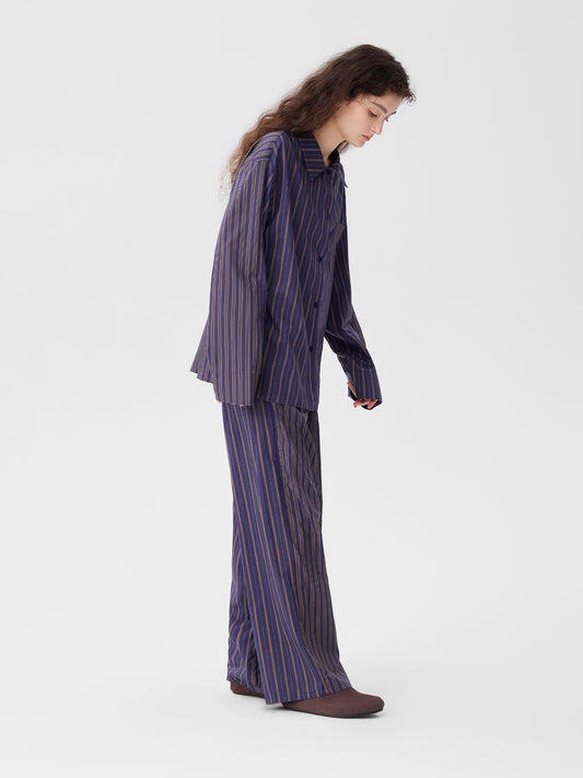 Patterned Striped Long-Sleeve Loungewear