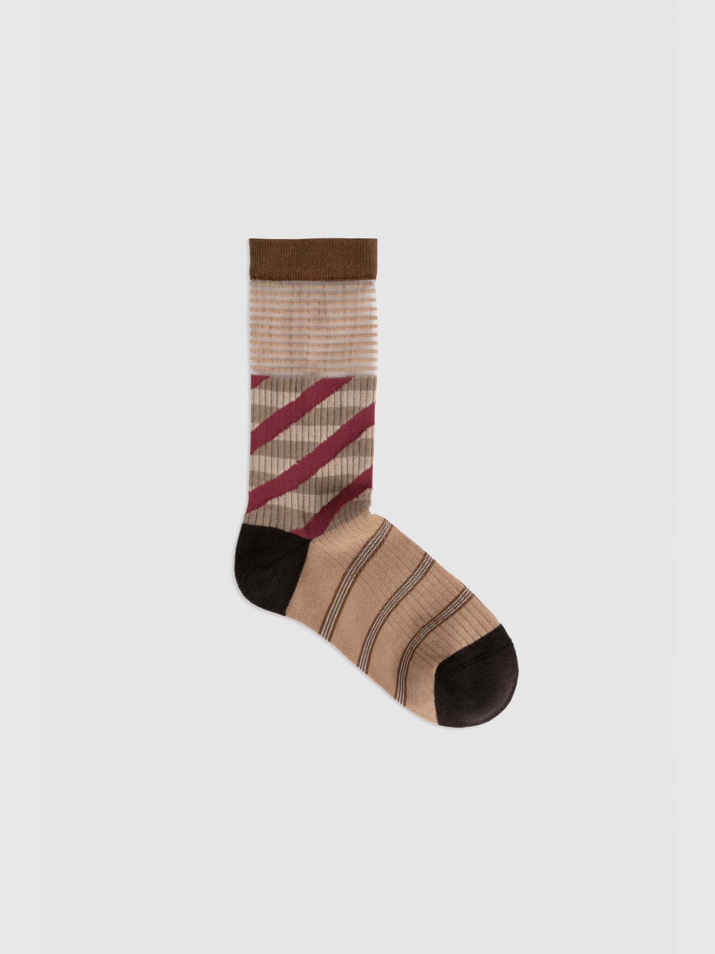 Diagonal Stripe Crew Socks